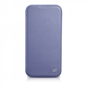 Калъф тип книга от естествена кожа iCARER CE Oil Wax Premium MagSafe - iPhone 14 Plus светлолилав - Img 2