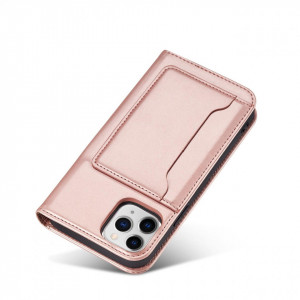 Калъф тип книга с външен джоб Magnet Card - iPhone 12 Pro Max розов - Img 6