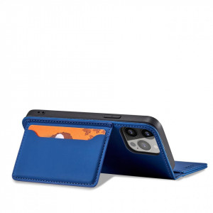 Калъф тип книга с външен джоб Magnet Card - iPhone 13 Pro син - Img 4