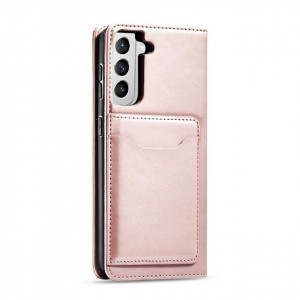 Калъф тип книга с външен джоб Magnet Card - Samsung Galaxy S22+ розов - Img 7