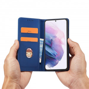 Калъф тип книга с външен джоб Magnet Card - Samsung Galaxy S22+ син - Img 11