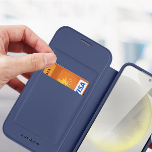 Калъф тип книга с прозрачен гръб и стойка DUX DUCIS Skin X Pro MagSafe - Samsung Galaxy S24 син - Img 13