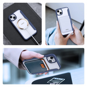 Калъф тип книга с прозрачен гръб DUX DUCIS Skin X Pro MagSafe - iPhone 15 Plus син - Img 10