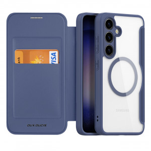 Калъф тип книга с прозрачен гръб DUX DUCIS Skin X Pro MagSafe - Samsung Galaxy S24 син - Img 2