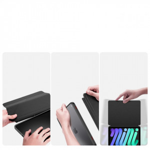 Калъф тип книга с функция стойка и Smart Sleep функция DUX DUCIS Magi с място за писалка - iPad mini 8.3" (6th gen 2021) черен - Img 3