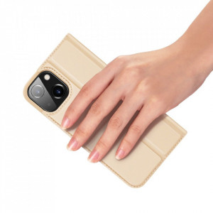 Калъф тип книга DUX DUCIS Skin Pro - iPhone 13 златист - Img 7