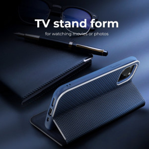 Калъф тип книга FORCELL Luna Carbon - Xiaomi Redmi Note 9T син - Img 8