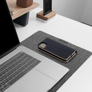 Калъф тип книга FORCELL Luna Gold - Samsung Galaxy A22 черен - Img 3