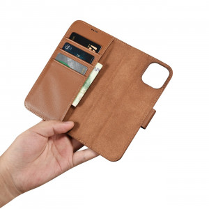 Калъф тип книга iCARER Wallet 2в1 против кражба - iPhone 14 кафяв - Img 14
