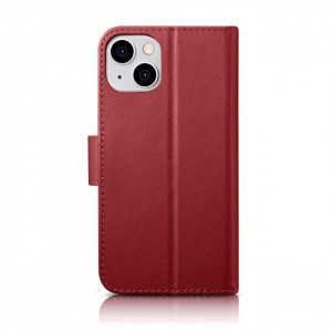 Калъф тип книга iCARER Wallet 2в1 против кражба - iPhone 14 Cover червен - Img 2