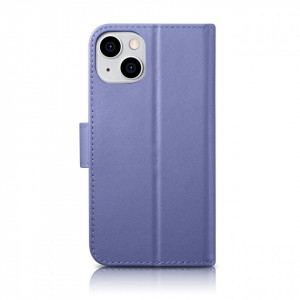 Калъф тип книга iCARER Wallet 2в1 против кражба - iPhone 14 Cover светлолилав - Img 2