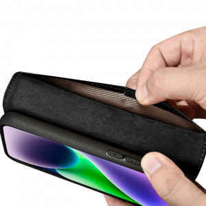 Калъф тип книга iCARER Wallet 2в1 против кражба - iPhone 14 Plus черен - Img 11