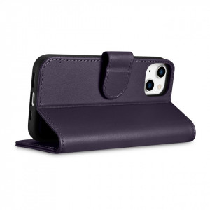 Калъф тип книга iCARER Wallet 2в1 против кражба - iPhone 14 Plus тъмнолилав - Img 7