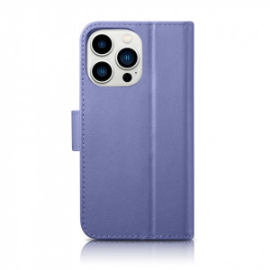 Калъф тип книга iCARER Wallet 2в1 против кражба - iPhone 14 Pro Cover светлолилав - Img 2