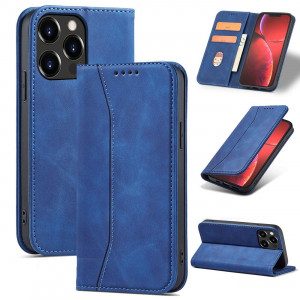 Калъф тип книга Magnet Fancy - iPhone 14 Pro син - Img 12