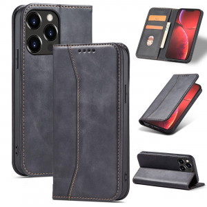 Калъф тип книга Magnet Fancy - iPhone 14 Pro черен - Img 11