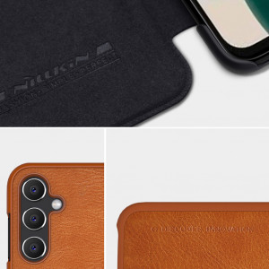 Калъф тип книга NILLKIN Leather - Samsung Galaxy A14 / A14 5G кафяв - Img 17