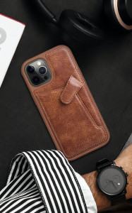 Кожен гръб с джоб за карти NILLKIN Aoge - iPhone 12 mini черен - Img 12