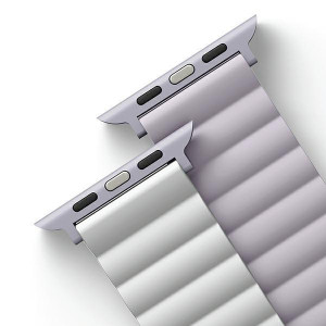 Магнитна двулицева каишка UNIQ Revix - Apple Watch 41mm Series 9 / 41mm Series 8 / 41mm Series 7 / 40mm Series 6 / 40mm SE / 40mm Series 5 / 40mm Series 4 / 38mm Series 3 / 38mm Series 2 люляк / бяла - Img 5