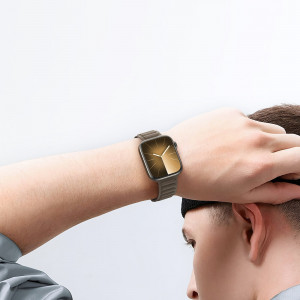 Магнитна каишка DUX DUCIS BL - Apple Watch 41mm Series 9 / 41mm Series 8 / 41mm Series 7 / 40mm Series 6 / 40mm SE / 40mm Series 5 / 40mm Series 4 / 38mm Series 3 / 38mm Series 2 / 38mm (1st gen) тъмносив - Img 10