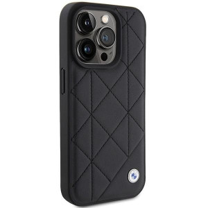Оригинален гръб от еко кожа BMW Leather Quilted - iPhone 15 Pro Max черен - Img 4