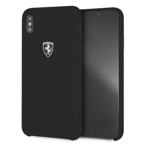 Оригинален гръб от естествена кожа FERRARI Silicone Off track FEOSIHCI65BK - iPhone XS Max черен - Img 3