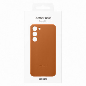 Оригинален гръб от естествена кожа SAMSUNG Leather (EF-VS916LAEGWW) - Samsung Galaxy S23+ кафяв - Img 5