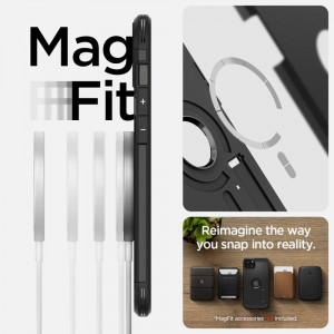 Оригинален гръб със стойка SPIGEN Tough Armor MagSafe - iPhone 15 черен - Img 14