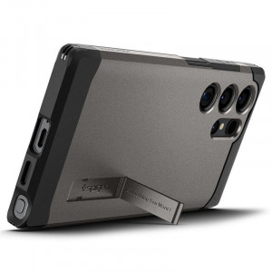 Оригинален гръб със стойка SPIGEN Tough Armor - Samsung Galaxy S24 Ultra металносив - Img 5