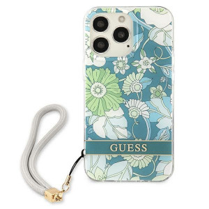 Оригинален гръб с връзка GUESS Flower GUHCP13LHFLSN - iPhone 13 Pro зелен - Img 3