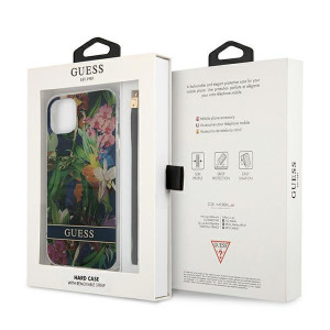 Оригинален гръб с връзка GUESS Flower GUHCP13MHFLSB - iPhone 13 син - Img 8