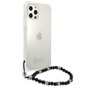 Оригинален гръб с гривна GUESS черен Pearl GUHCP12MKPSBK - iPhone 12 / 12 Pro прозрачен - Img 4