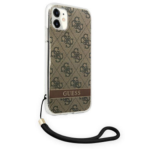 Оригинален гръб с гривна GUESS 4G Print Strap GUOHCN61H4STW - iPhone 11 кафяв - Img 4