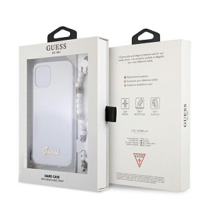 Оригинален гръб с гривна GUESS White Pearl GUHCP12LKPSWH - iPhone 12 Pro Max прозрачен - Img 8