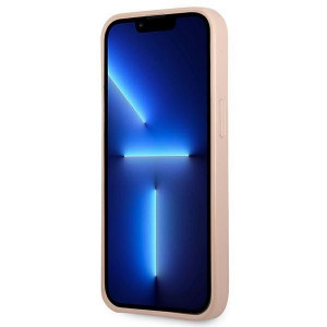 Оригинален гръб с джоб за карта GUESS SaffianoTriangle Logo Cardslot GUHCP13LPSATPP - iPhone 13 Pro розов - Img 5