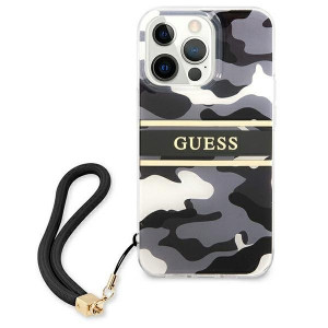 Оригинален гръб с каишка GUESS Camo GUHCP13LKCABBK - iPhone 13 Pro черен - Img 3