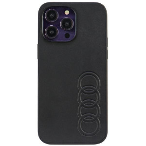 Оригинален гръб AUDI Synthetic Leather AU-TPUPPCIP14PM-TT / D1-BK - iPhone 14 Pro Max черен - Img 1