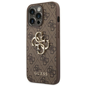 Оригинален гръб GUESS 4G Big Metal Logo GUHCP14L4GMGBR - iPhone 14 Pro кафяв - Img 2