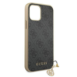 Оригинален гръб GUESS 4G Charms GUHCP12MGF4GGR - iPhone 12 / 12 Pro сив - Img 8