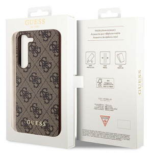 Оригинален гръб GUESS 4G Charms GUHCS23MGF4GBR - Samsung Galaxy S23+ кафяв - Img 8