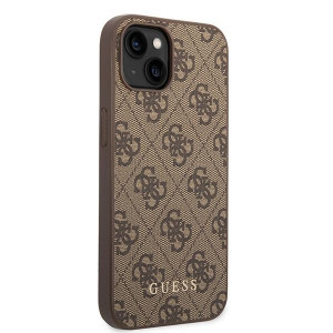 Оригинален гръб GUESS 4G Metal Gold Logo GUHCP15MG4GFBR - iPhone 15 Plus кафяв - Img 4