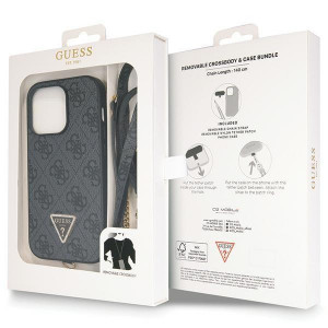 Оригинален гръб GUESS 4G Metal Logo с презрамка GUHCP14LP4TDSCPK - iPhone 14 Pro черен - Img 9