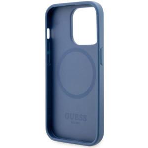 Оригинален гръб GUESS 4G Printed Stripe MagSafe GUHMP14LP4RPSB - iPhone 14 Pro син - Img 7