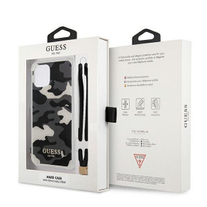 Оригинален гръб GUESS Camo GUHCP12MKSARBK с връзка - iPhone 12 / 12 Pro черен - Img 8
