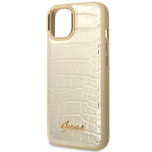 Оригинален гръб GUESS Croco GUHCP14MHGCRHD - iPhone 14 Plus златист - Img 6