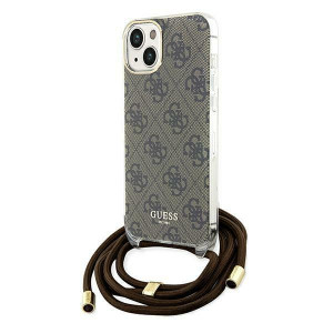 Оригинален гръб GUESS Crossbody Cord 4G Print - iPhone 13 / 14 / 15 кафяв - Img 1