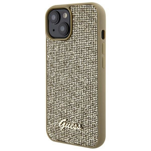 Оригинален гръб GUESS Disco Metal Script - iPhone 15 златист - Img 2