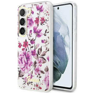 Оригинален гръб GUESS Flower GUHCS23MHCFWST - Samsung Galaxy S23+ бял - Img 1