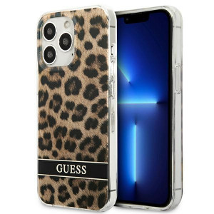 Оригинален гръб GUESS Leopard GUHCP13LHSLEOW - iPhone 13 Pro кафяв - Img 1
