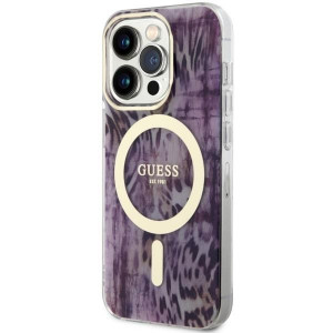 Оригинален гръб GUESS Leopard MagSafe GUHMP14LHLEOPWP - iPhone 14 Pro розов - Img 2